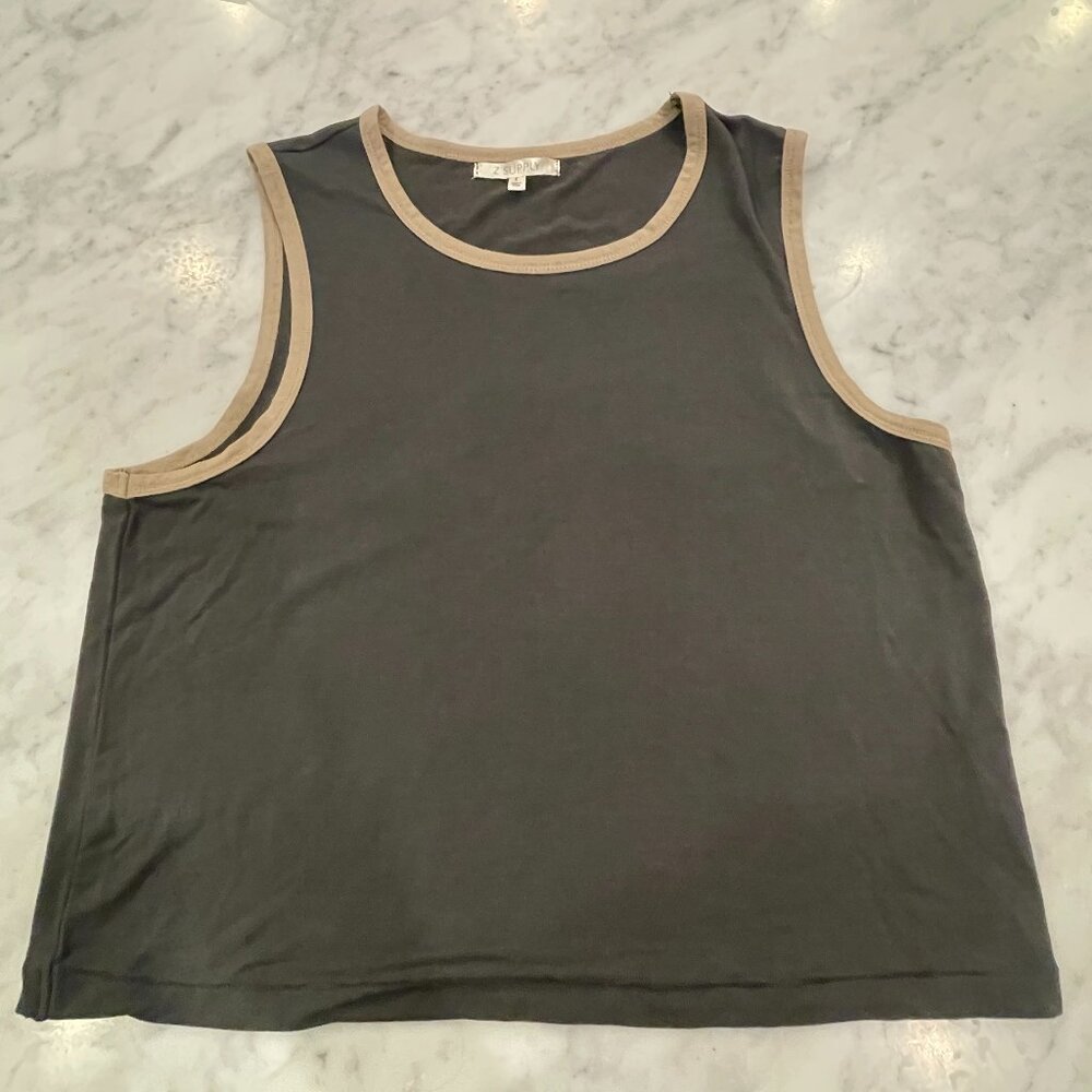 Z Supply Tank - Gray with Tan Piping - Size S